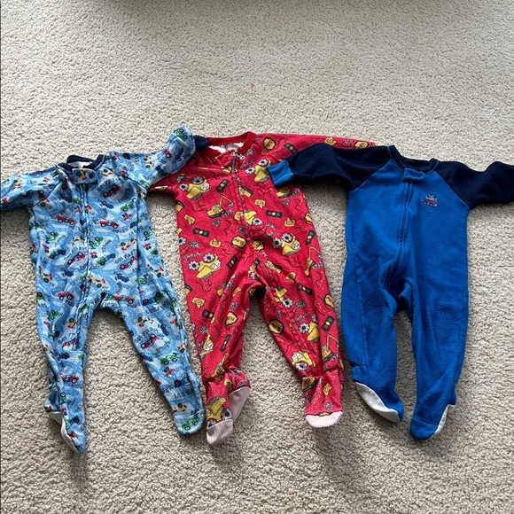 Gerber Other - 3 Pair Gerber Kids One Piece Footies - Red, Blue, Multicolor